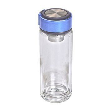 Термос скляний з подвійними стінками та ситечком 330 мл синій HP-14-39BL 2394098905 фото