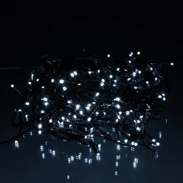 Вулична гірлянда бахрома 12 м 200 led чорний провід чорний провід Білий 12MBW 12MBW фото