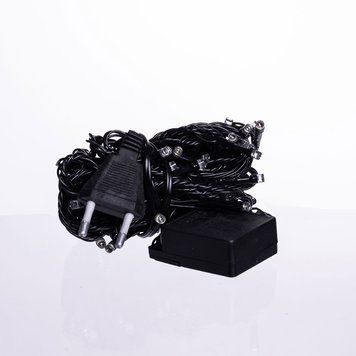 Новорічна кімнатна гірлянда нитка 6 м 50 LED чорний провід Білий W50LED6MBW W50LED6MBW фото