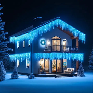 Вулична гірлянда Бахрома 50 м 840 LED чорний провід Синій 50MBBL 50MBBL фото