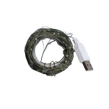 Гірлянда роса 20 метрів USB на 200 led світлодіодів крапля на зеленому дроті мультиколор USB200L20MGML USB200L20MGML фото