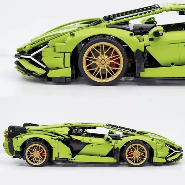 Конструктор Автомобиль Суперкар Lamborghini Sian FKP 37 Ламборгіні Сіан салатовий 1012 фото